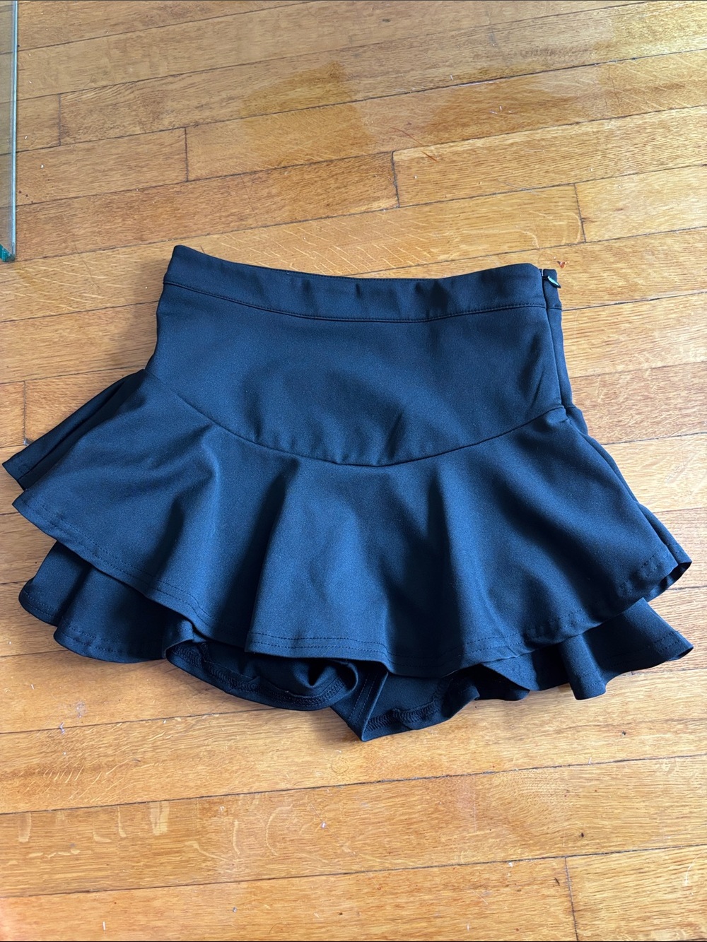 Black Flounce Skort - Women's Ruffled Tennis Skirt